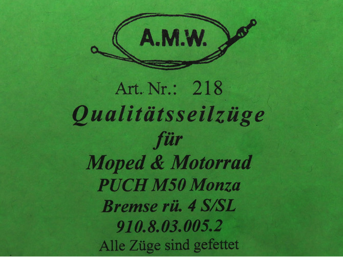 Bowdenzug Puch Monza 4S/SL Bremszug Hinten A.M.W.  product